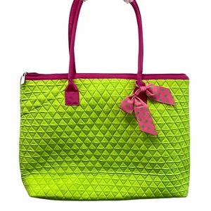 Belvah Quilted Women’s Baby Diaper Bag Neon Green